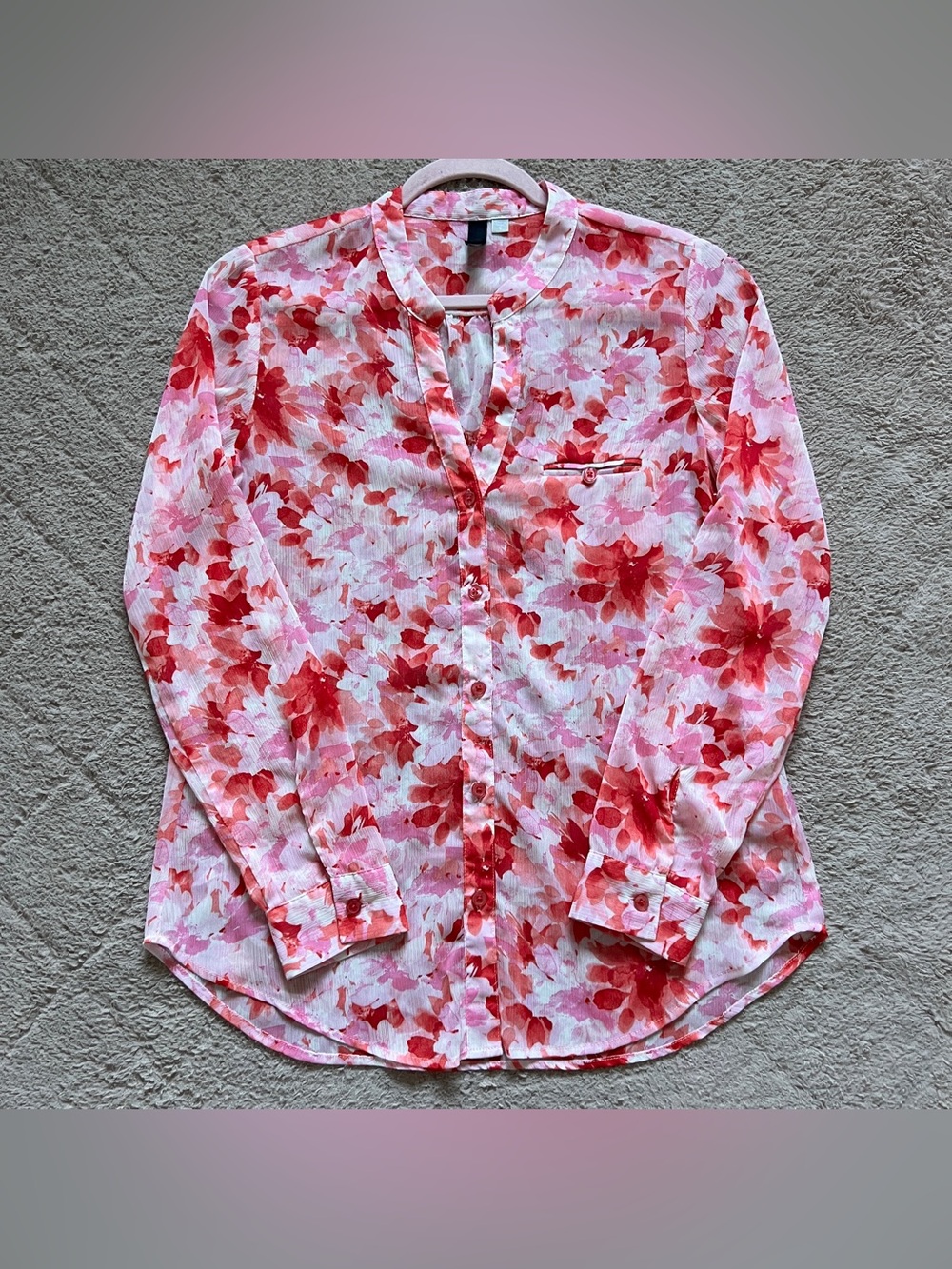 NWOT Kut from the Kloth Chiffon Blouse Floral Preppy Coastal Cottage Fairy Sz S